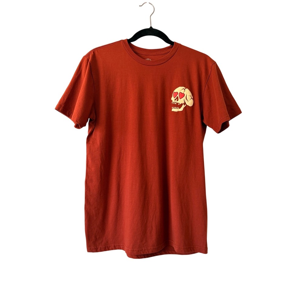 Vintage Style Of Mind Skull Heart Cotton Whimsigoth Orange T-shirt
